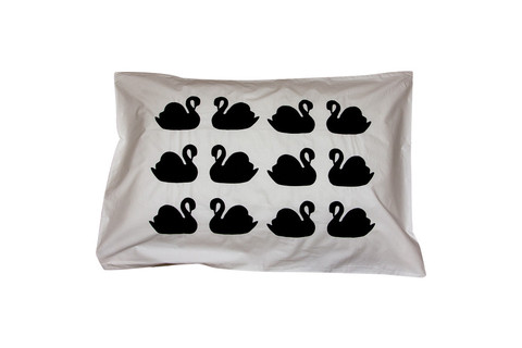Charcoal Swan Pillowcase - Single
