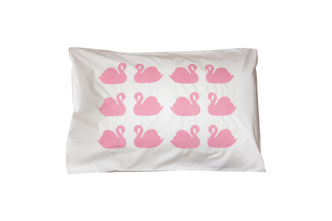Pale Pink Swan Pillowcase - Single